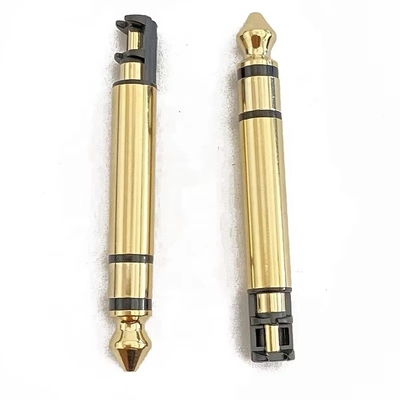 金色6.35mm モノ 50L オードオール 男性 イヤホンプラグ接続器 ヘッドフォン用スレッド
