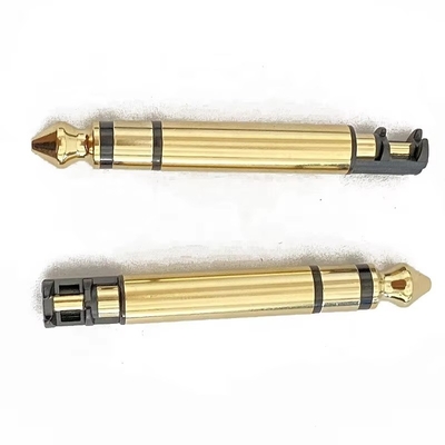 金色6.35mm モノ 50L オードオール 男性 イヤホンプラグ接続器 ヘッドフォン用スレッド