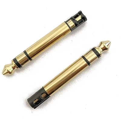 金色6.35mm モノ 50L オードオール 男性 イヤホンプラグ接続器 ヘッドフォン用スレッド