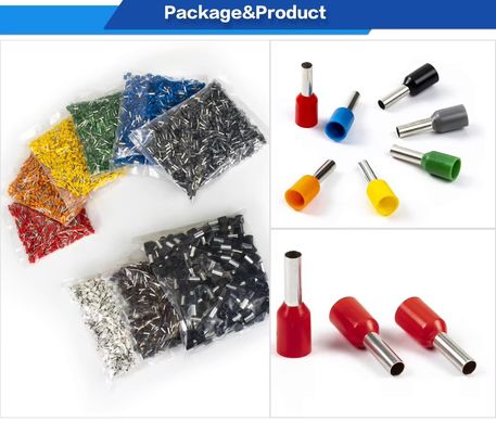 マルチカラー絶縁ナイロン銅線フェルール圧着ピン端子管状端子配線アクセサリーラグ