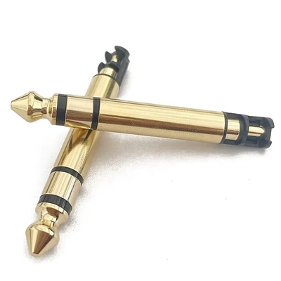 金色6.35mm モノ 50L オードオール 男性 イヤホンプラグ接続器 ヘッドフォン用スレッド